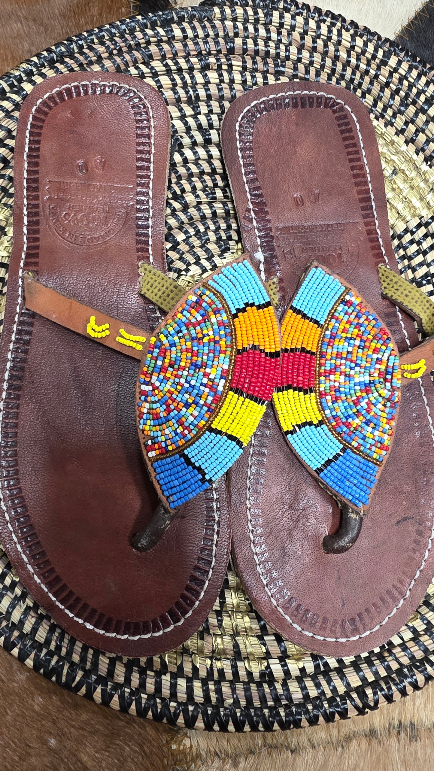 Lemon Maasai Bead Slippers