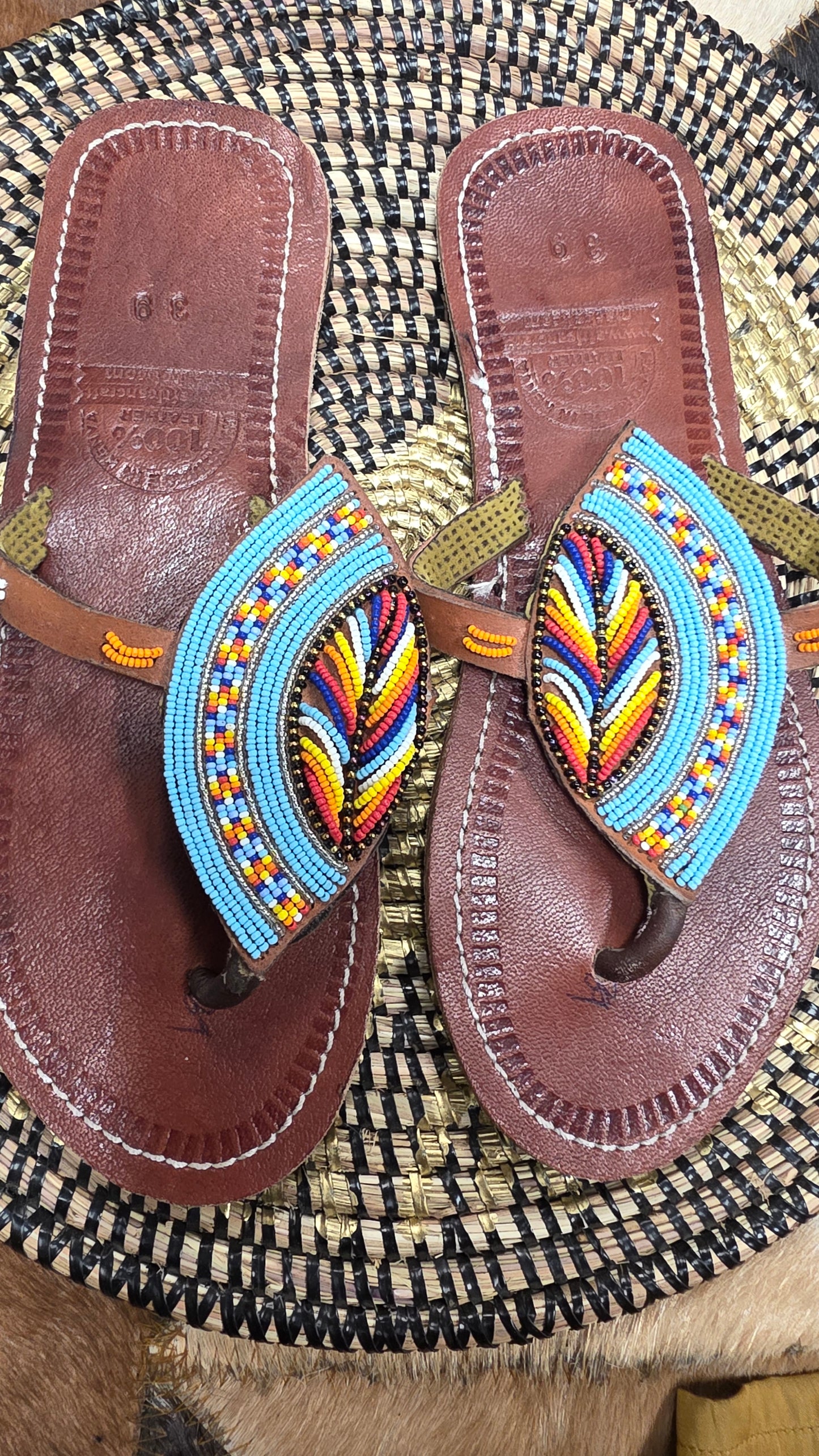 Lemon Maasai Bead Slippers