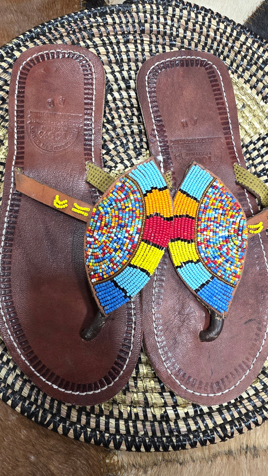 Lemon Maasai Bead Slippers