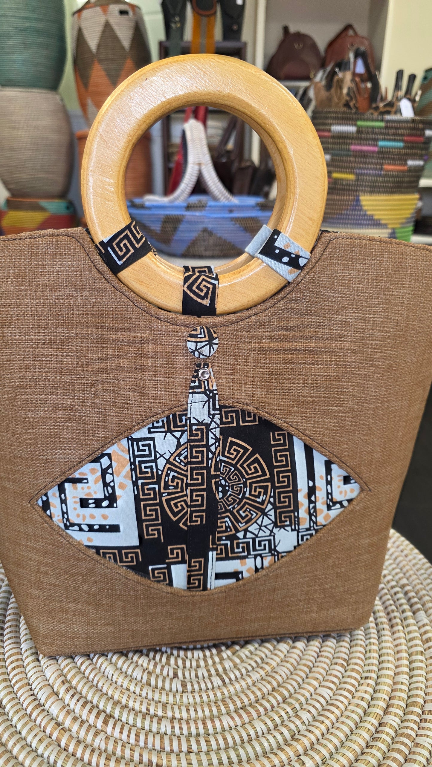 Wooden Handle Bag