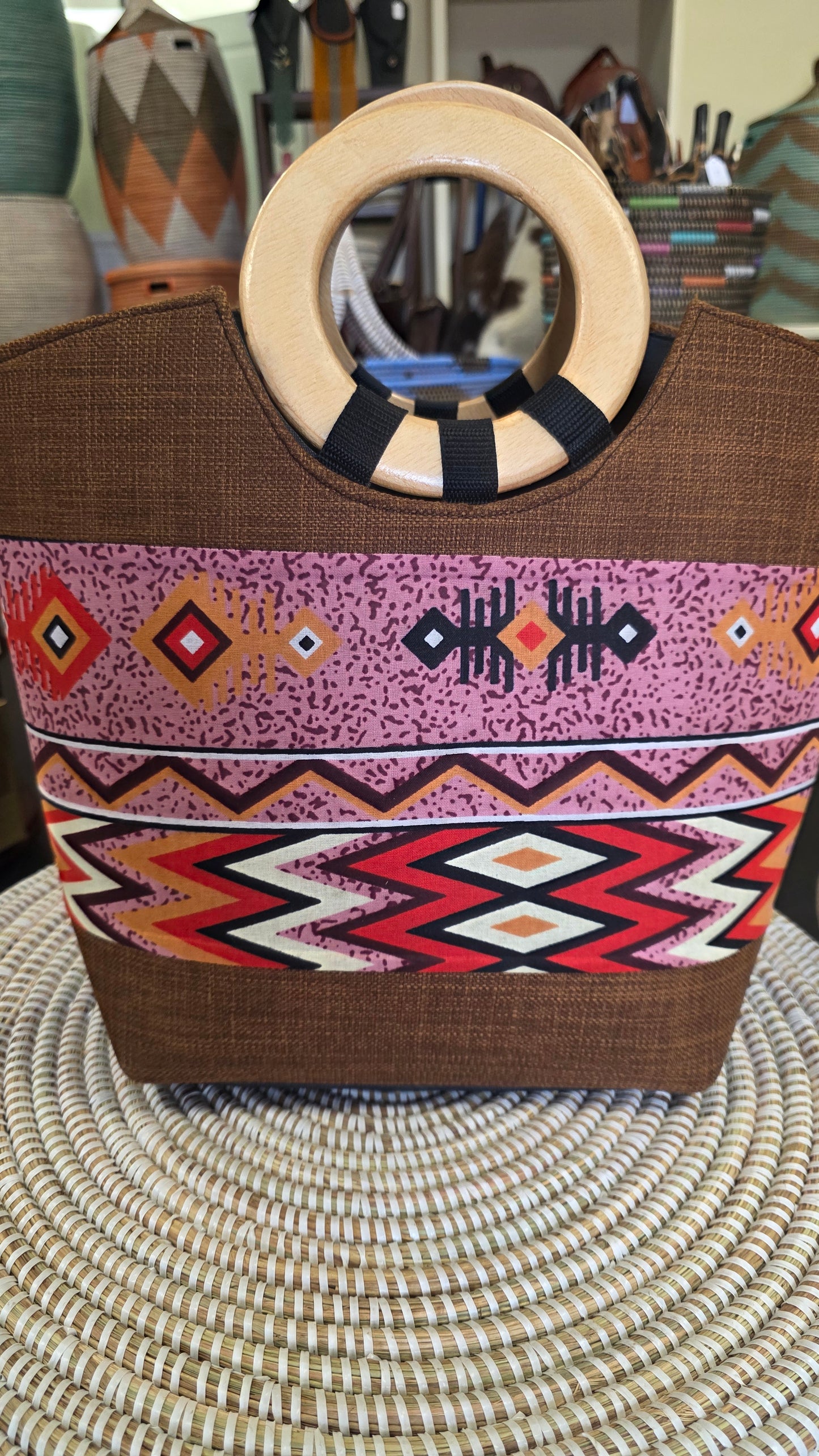 Wooden Handle Bag