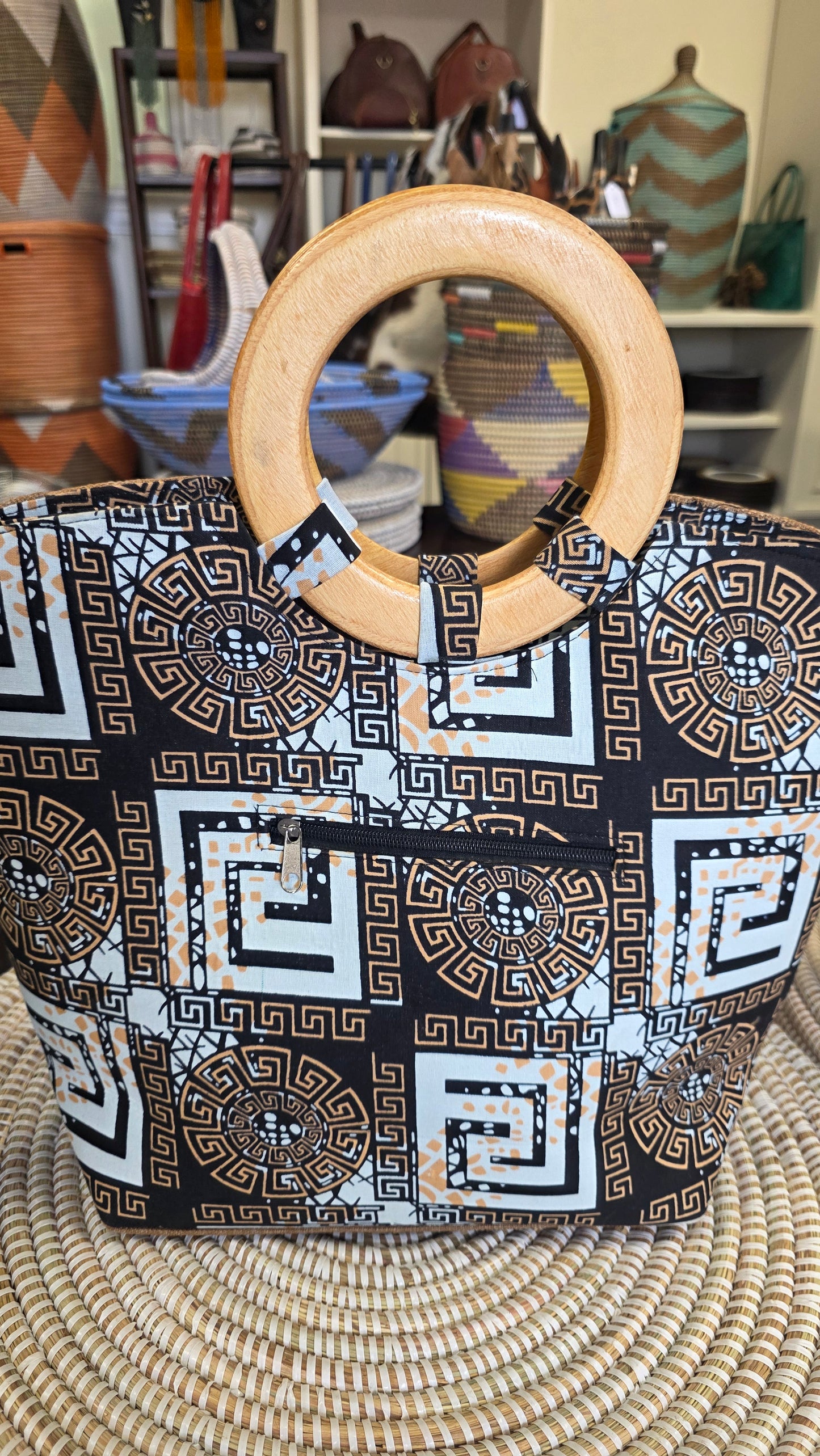 Wooden Handle Bag